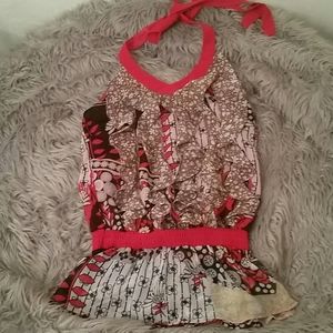 Lumari lined halter top, Rare Find, Unique, S